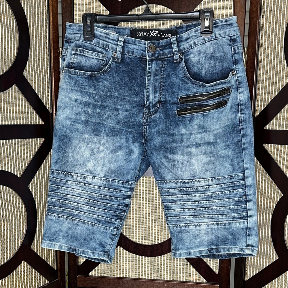 XRAY Men’s Denim distressed moto jeans/shorts Mens size 32